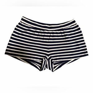 Southern Tide High Waist Striped Shorts - Navy and White